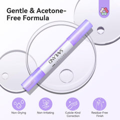 SAVILAND pen in use correcting nail edge, demonstrating neat, quick cleanup