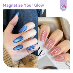SAVILAND magnet in use over polish creating instant cat-eye benefit