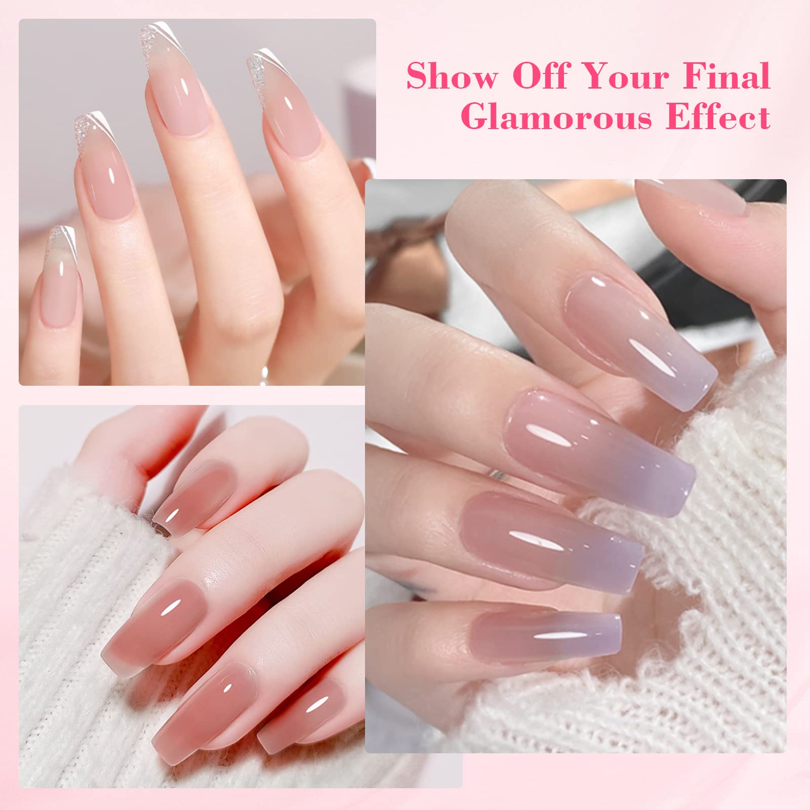 SAVILAND in-use photo shaping poly gel nails with liquid and brush