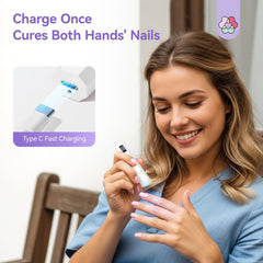 SAVILAND lamp curing fingernails demonstrating even glossy finish