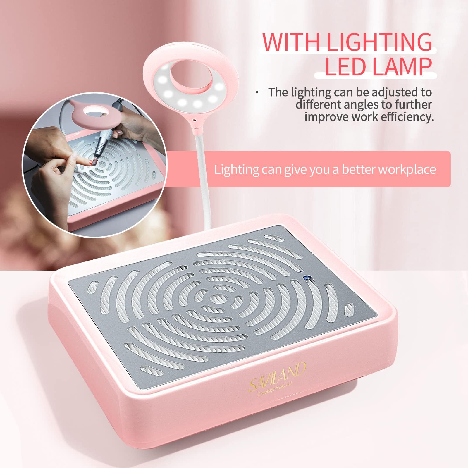 SAVILAND LED lamp and flexible hose focused on improved visibility during manicures