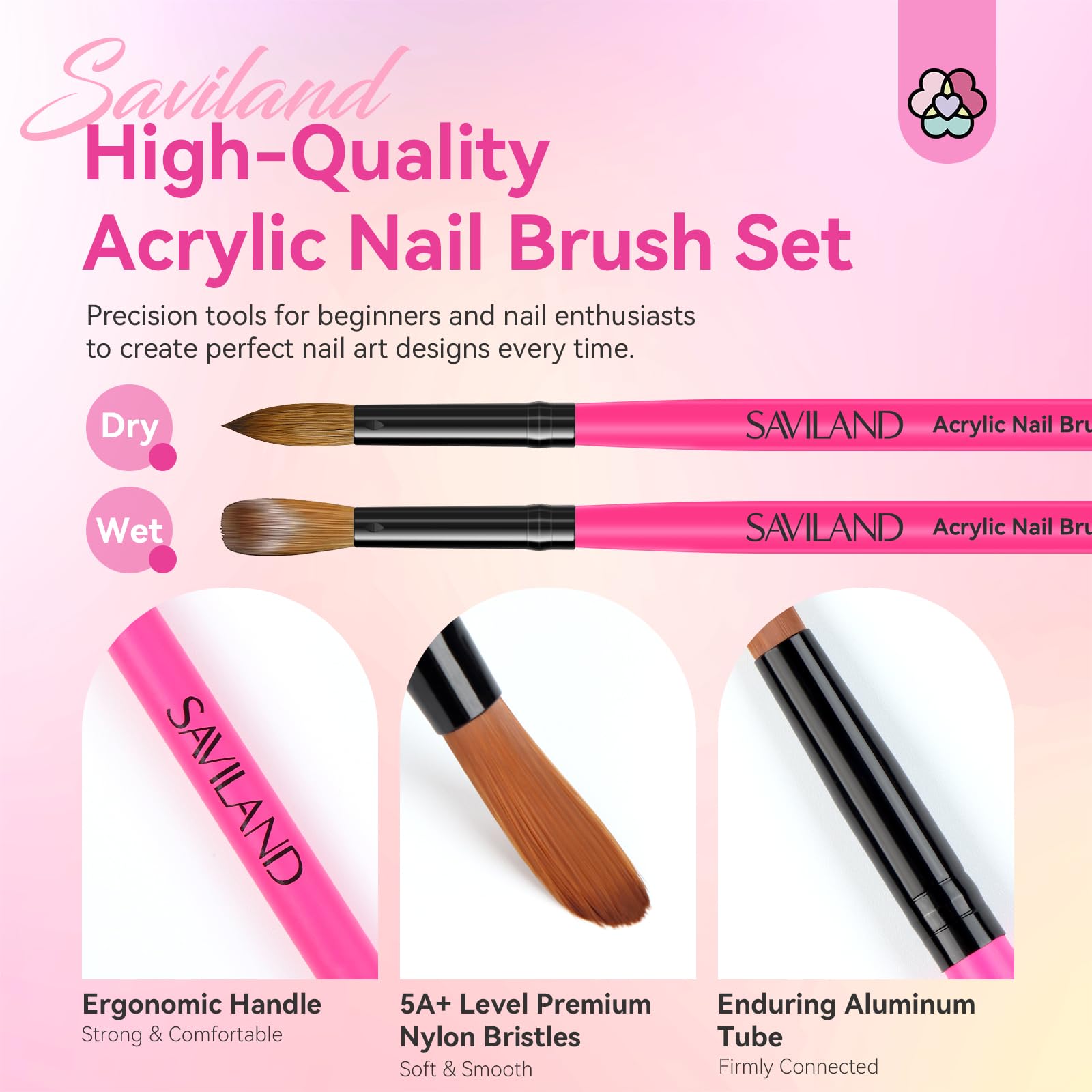 SAVILAND brushes on a manicure desk illustrating salon-ready organization and ease