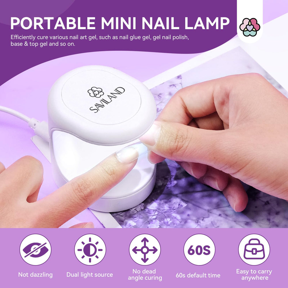 SAVILAND lifestyle shot of a home nail station showing convenience and salon-grade results