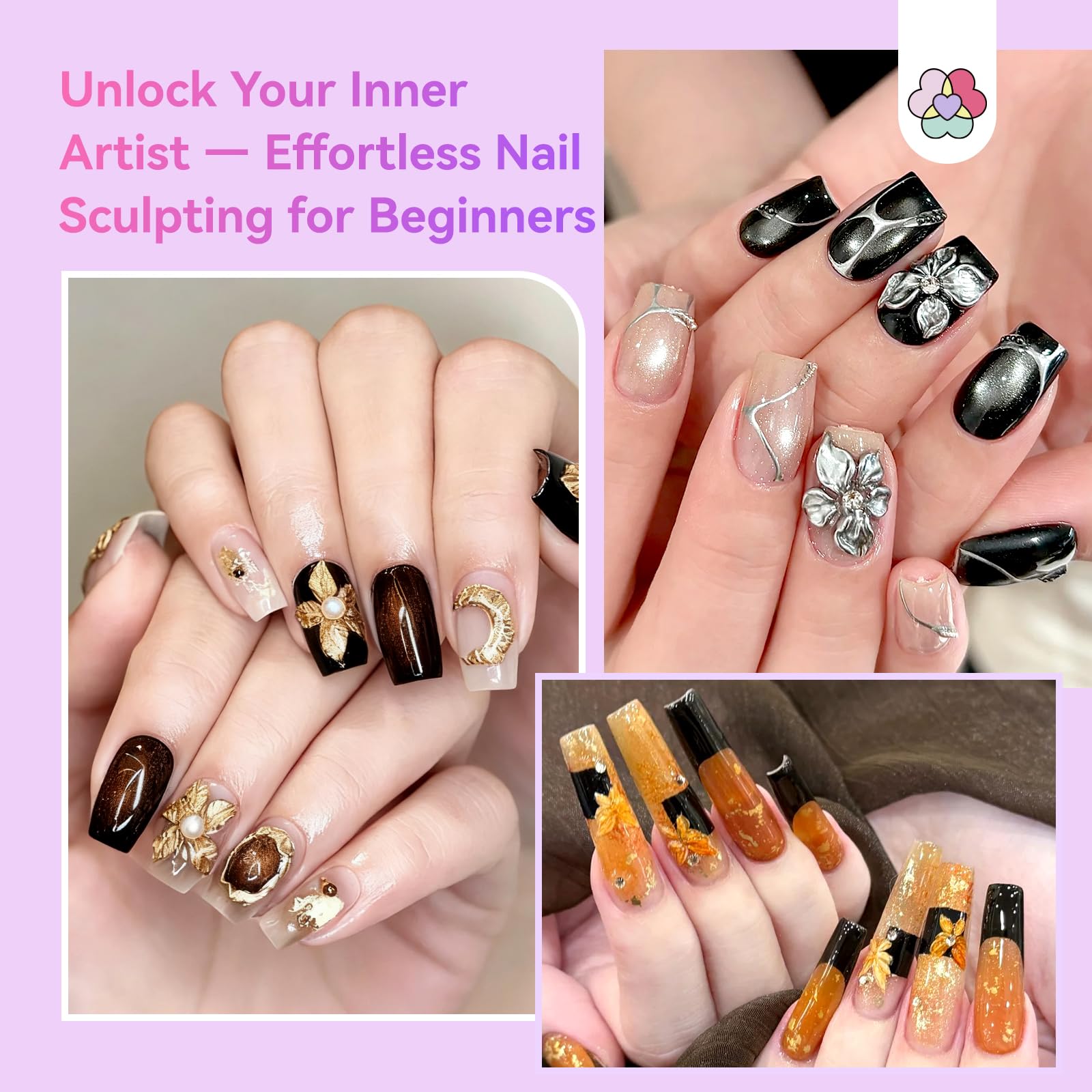 SAVILAND lifestyle salon scene with finished 3D metallic nails showcasing professional results