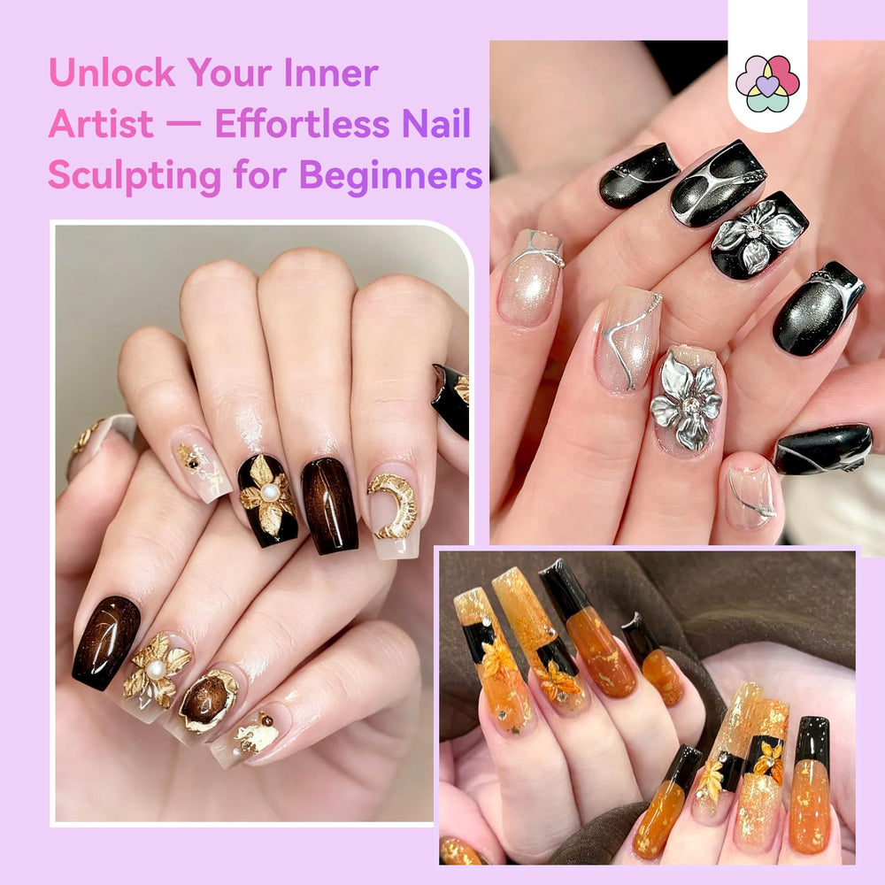 SAVILAND lifestyle salon scene with finished 3D metallic nails showcasing professional results