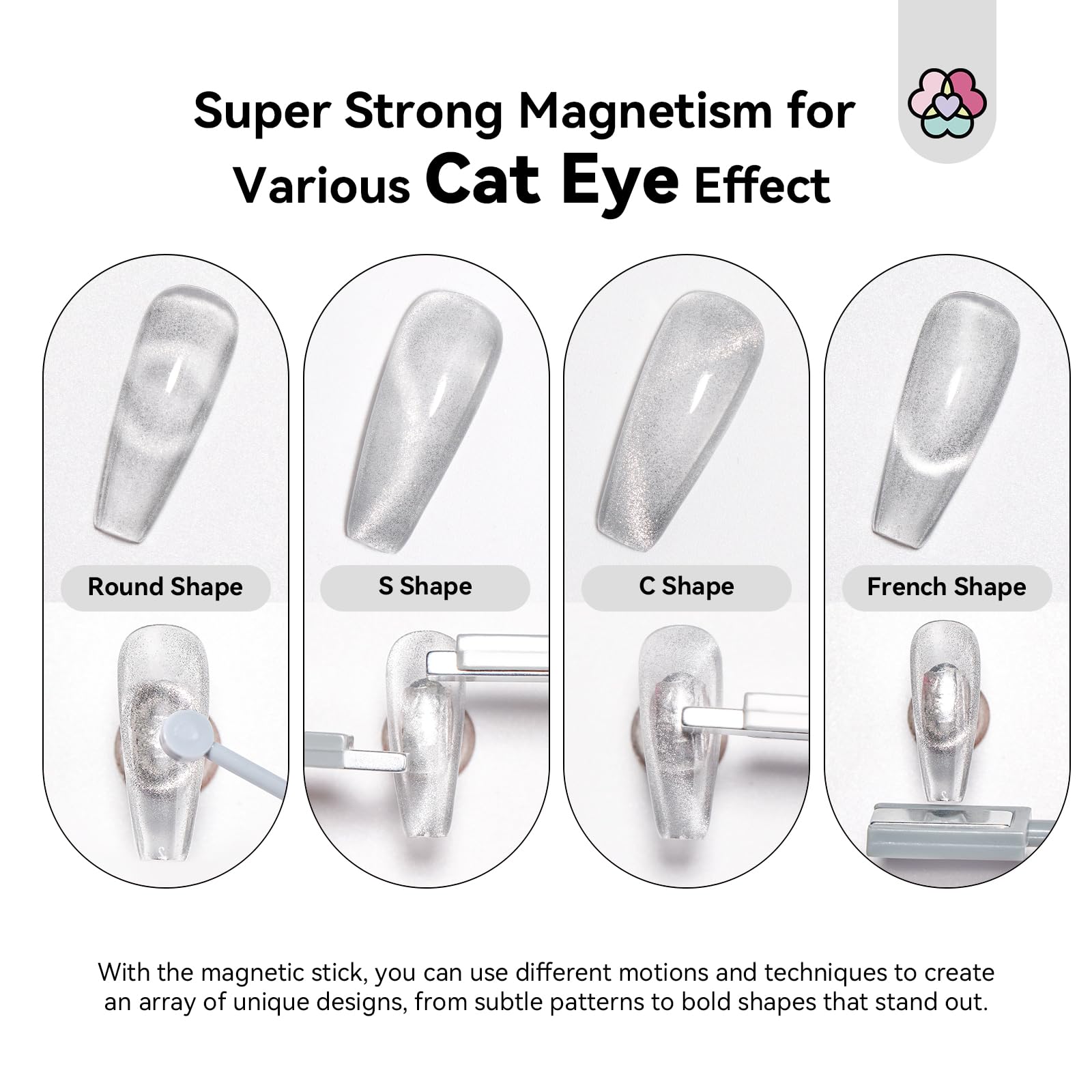 SAVILAND magnet held above nail creating instant cat-eye shimmer