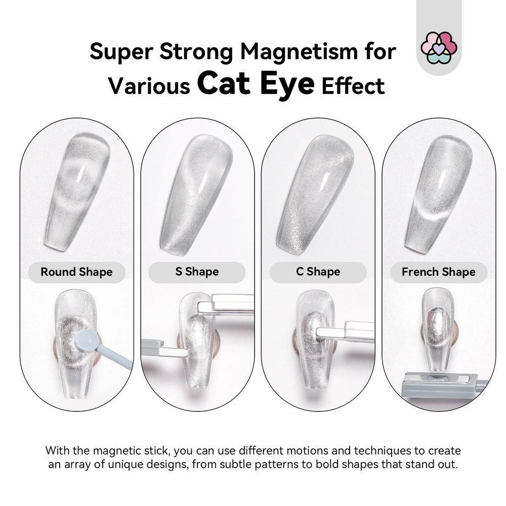 SAVILAND magnet held above nail creating instant cat-eye shimmer
