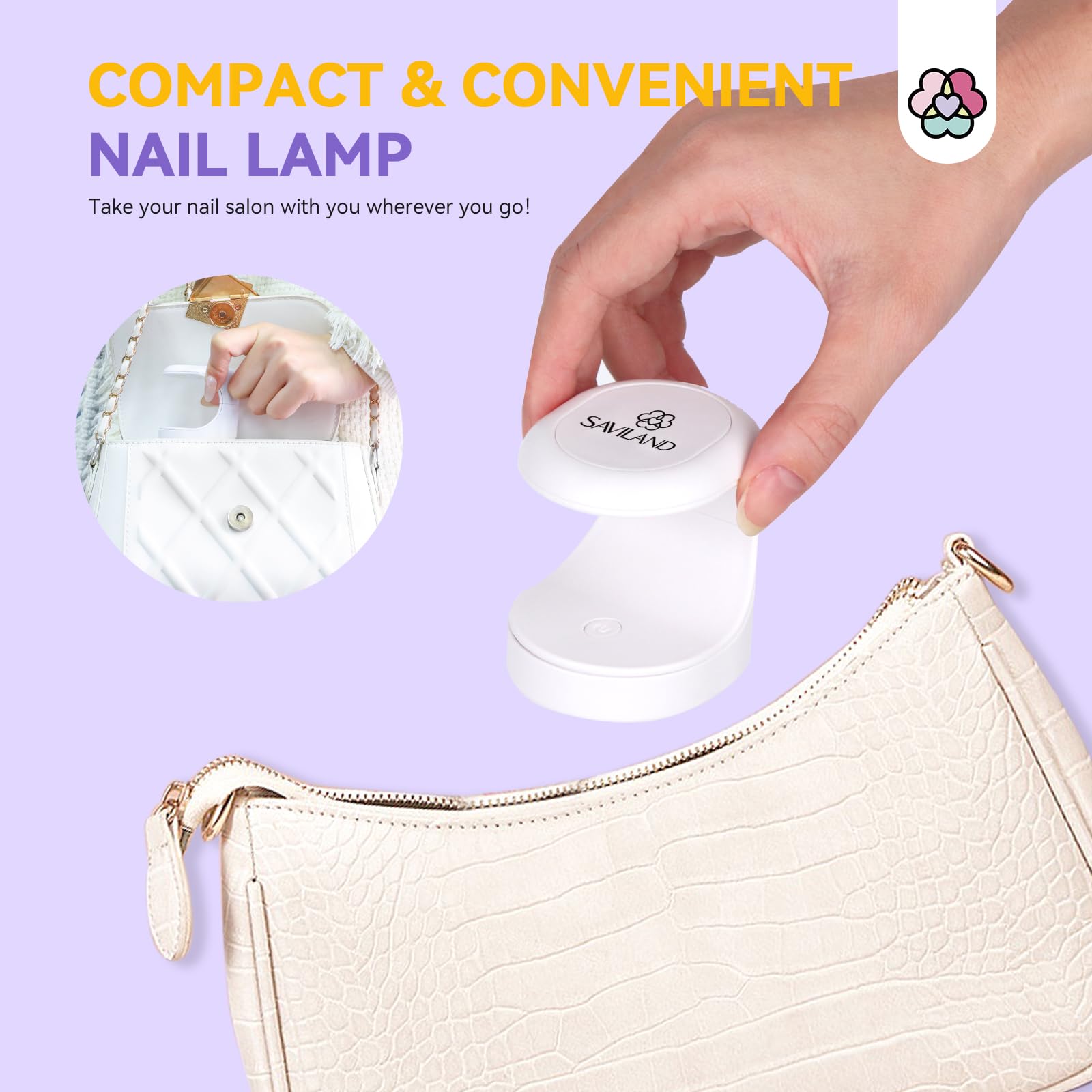 Saviland mini lamp curing a single finger with even light coverage