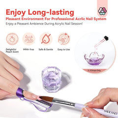 SAVILAND monomer drops added to dappen dish during acrylic use, improves salon comfort