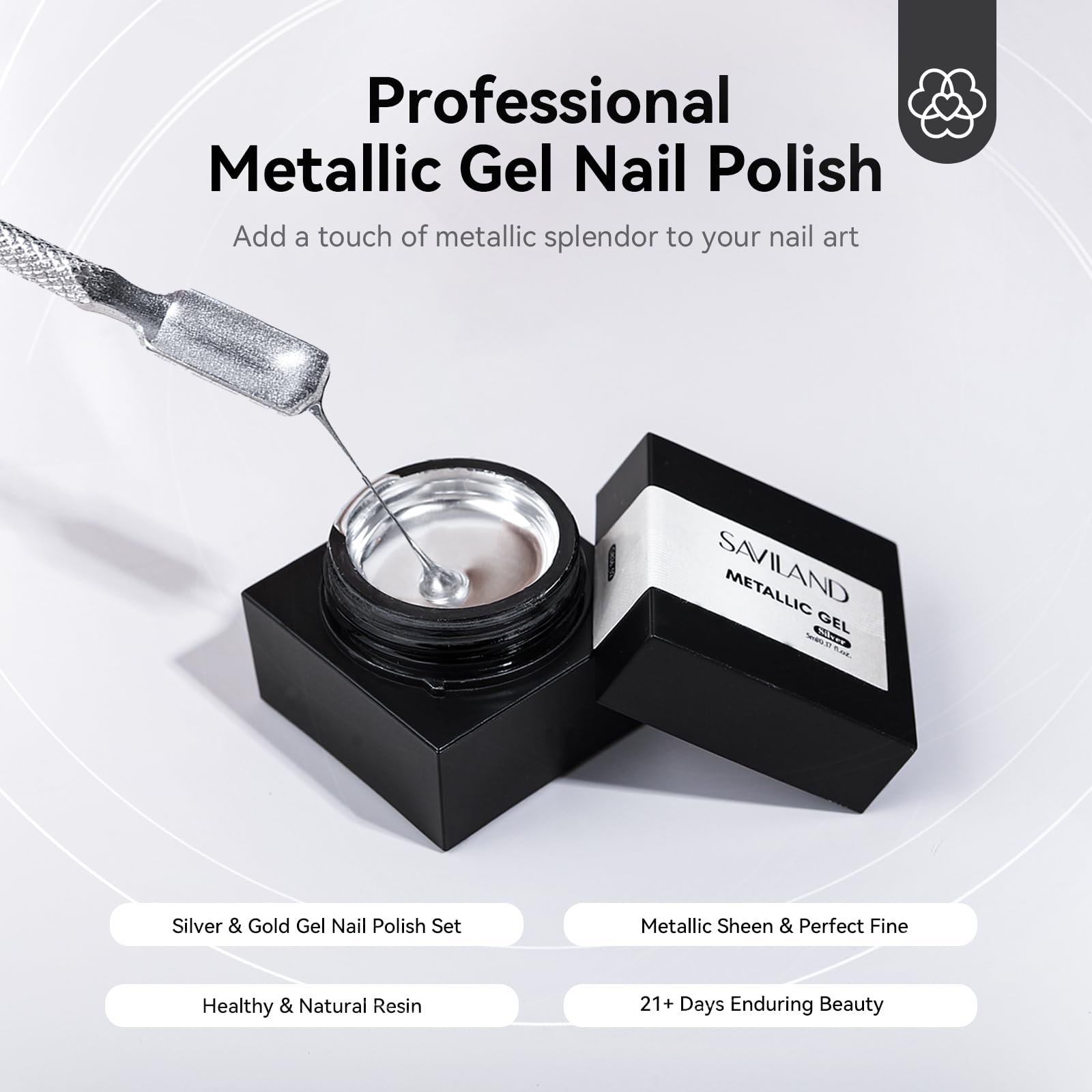 SAVILAND on nails during a salon manicure demonstrating high-shine mirror finish