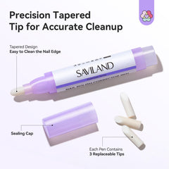 SAVILAND pen opened to show refillable core, enabling economical refills