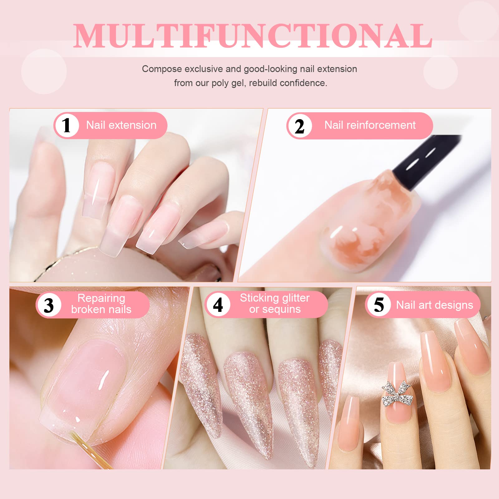 SAVILAND poly gel next to brush and dual forms showing tools needed
