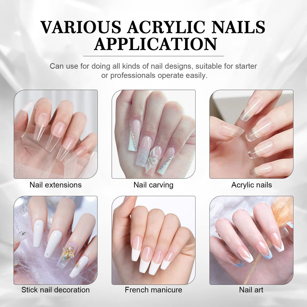 SAVILAND acrylic powder applied for a nail extension in-progress showing durable sculpting support