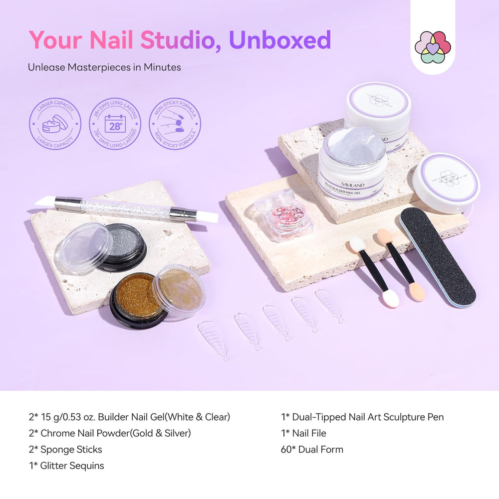 SAVILAND sequins and powders displayed for decorative nail ideas