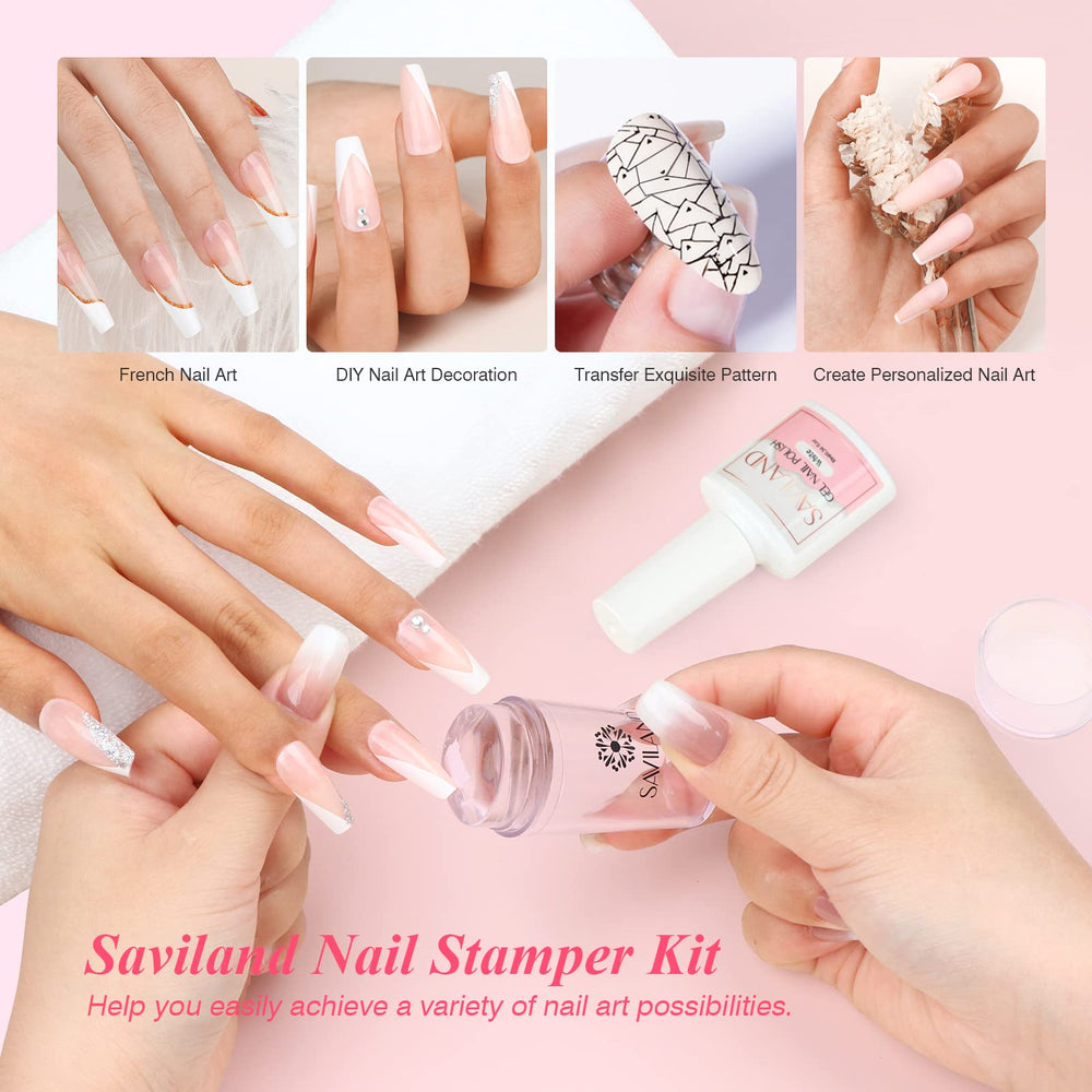 Saviland silicone stamper close-up highlighting removable head for easy cleaning and precision