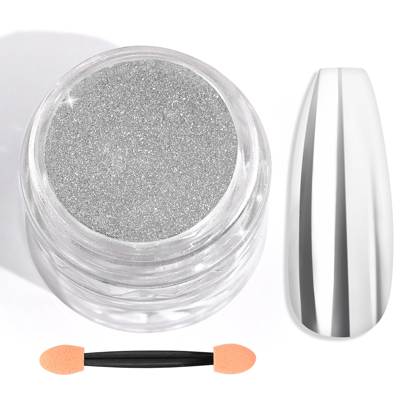 SAVILAND jar front view showing silver chrome powder and label, professional supply benefit