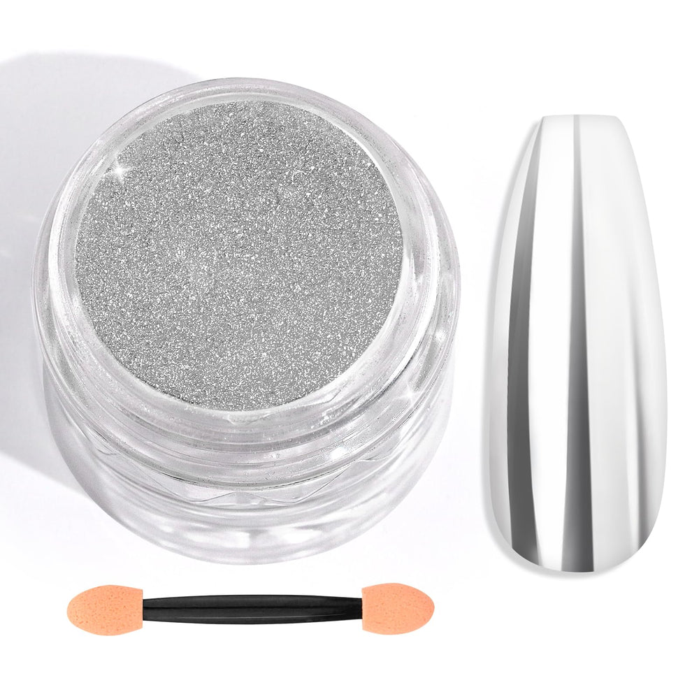 SAVILAND jar front view showing silver chrome powder and label, professional supply benefit