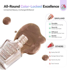SAVILAND swatch strip with six shades displaying color range and layering possibilities