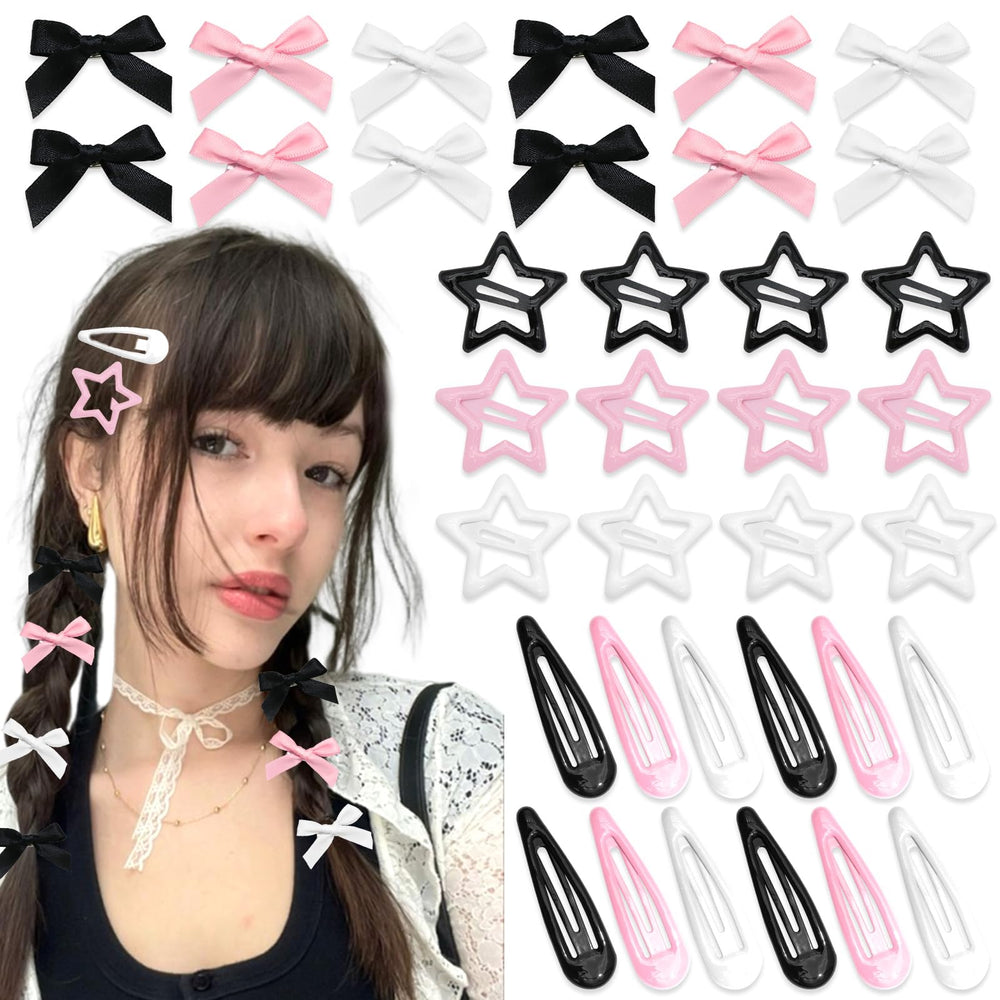 SAWINDA front packaging showing 36-piece bow clip set and benefits
