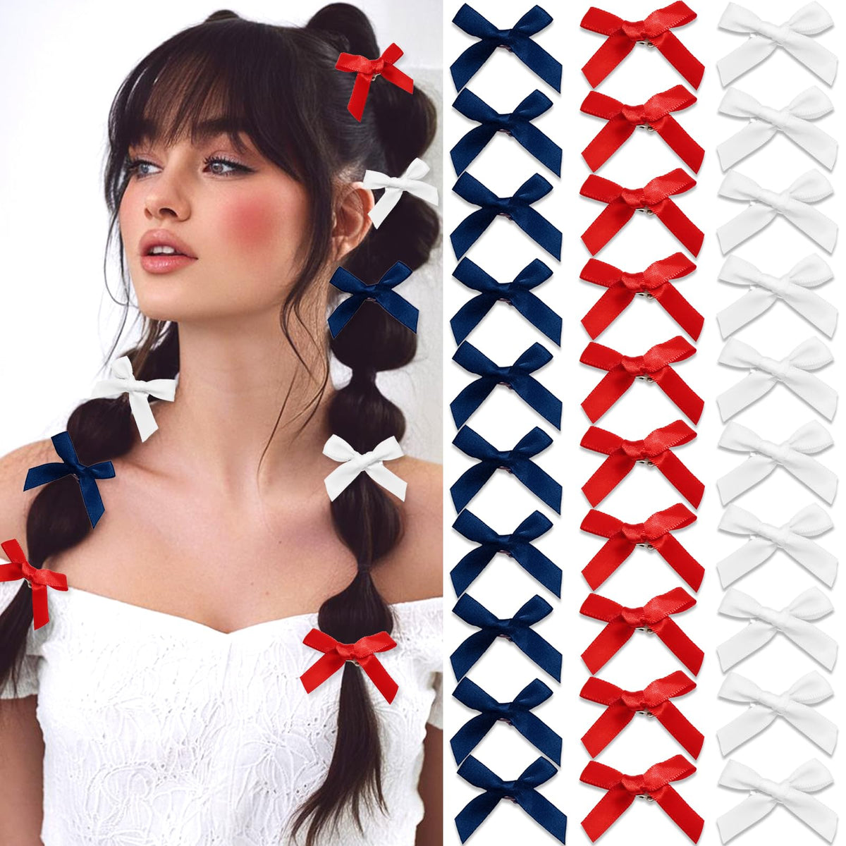 SAWINDA front packaging showing 30 patriotic mini bows and variety