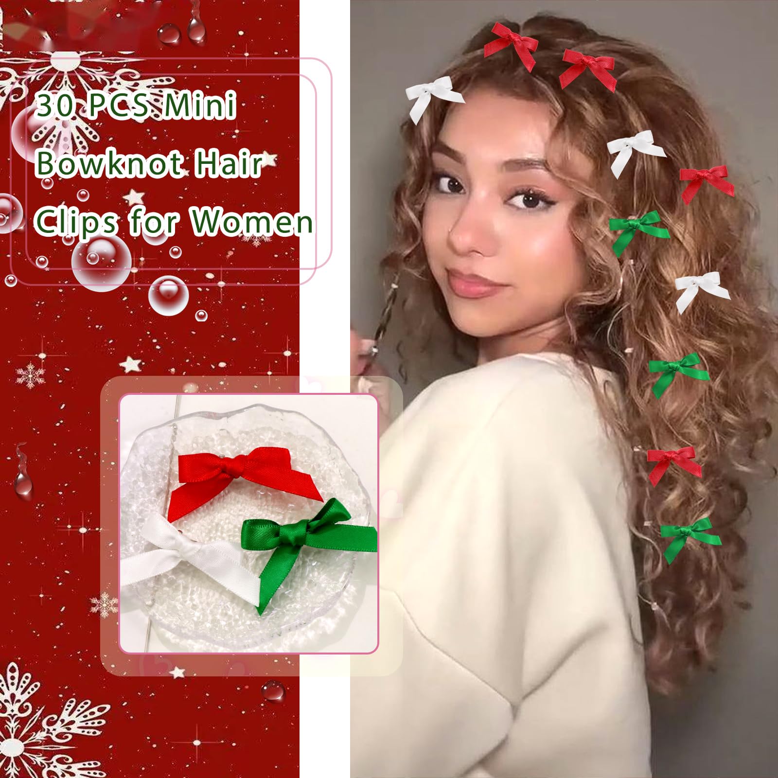 SAWINDA bow clips used in a child's hairstyle adding cute festive accent