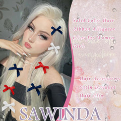 SAWINDA bows clipped in hair demonstrating decorative styling benefit