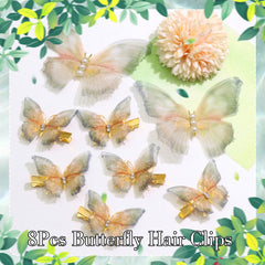 SAWINDA close-up of large tulle butterfly with rhinestones highlights texture