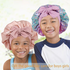 SAYMRE bonnet in bedroom setting shows comfortable sleep protection for kids