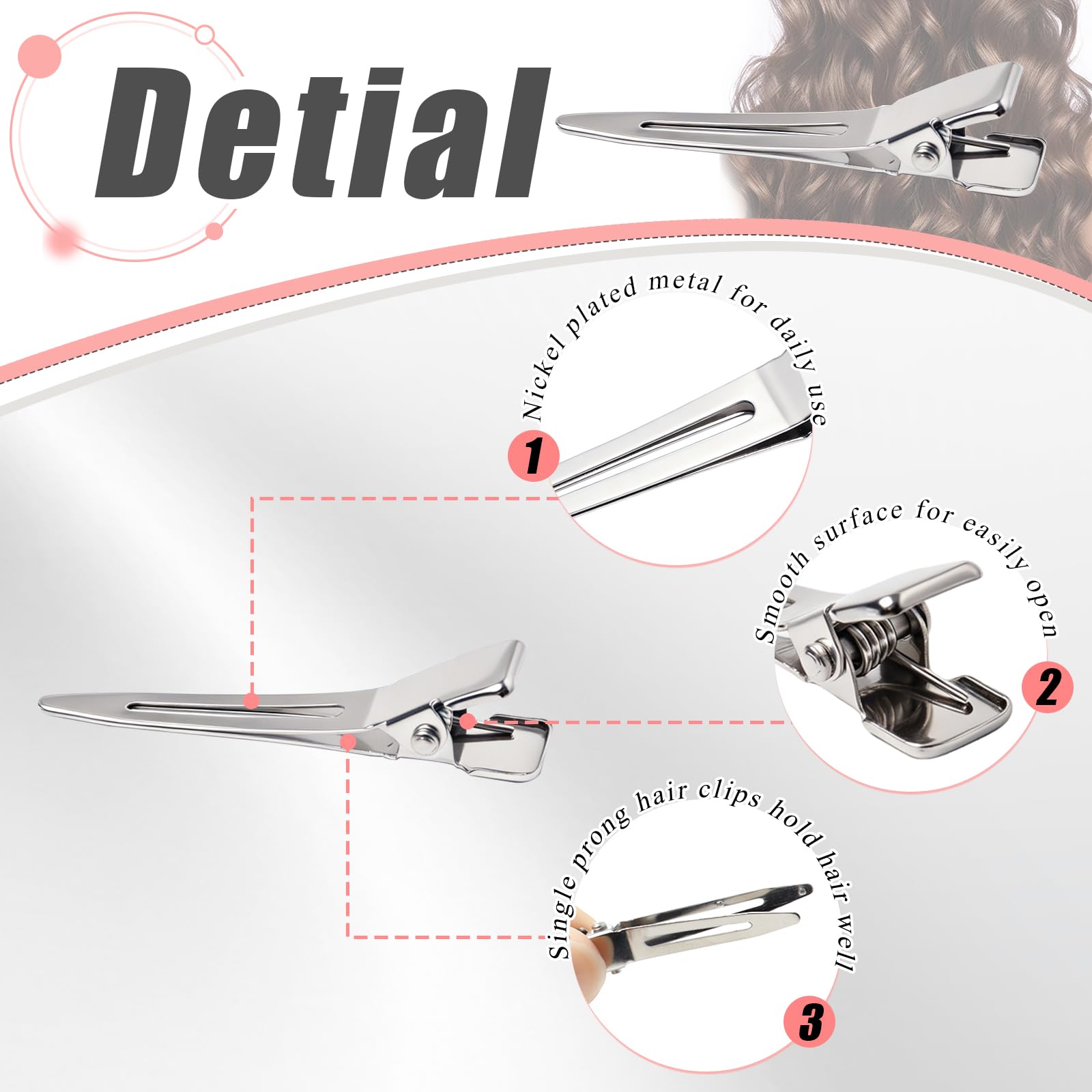 SBYURE clip holding a pin curl in place, secures curls while setting