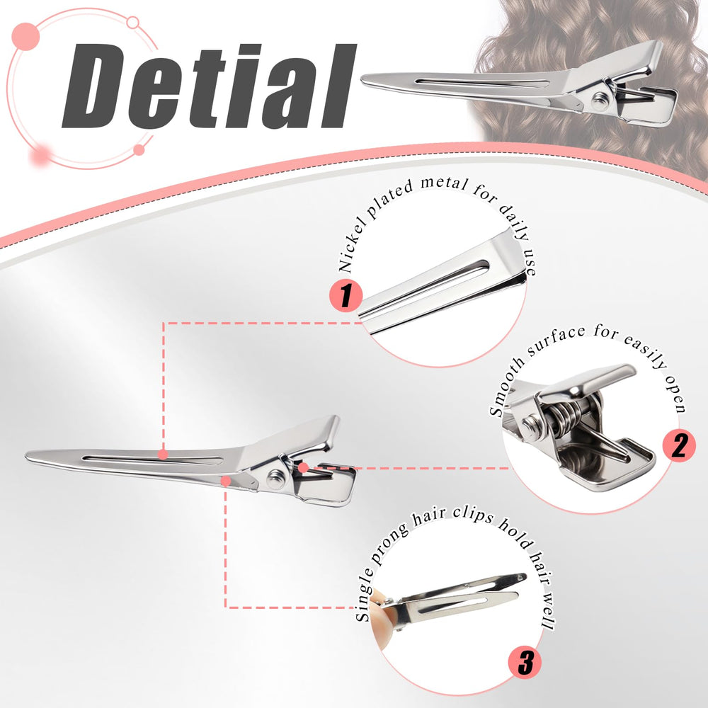 SBYURE clip holding a pin curl in place, secures curls while setting