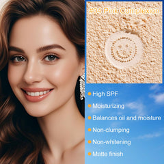 Scarman applied on face with brush for quick mattifying touch-up benefit