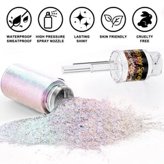 Scarman applied on forearm giving holographic shimmer for festival looks