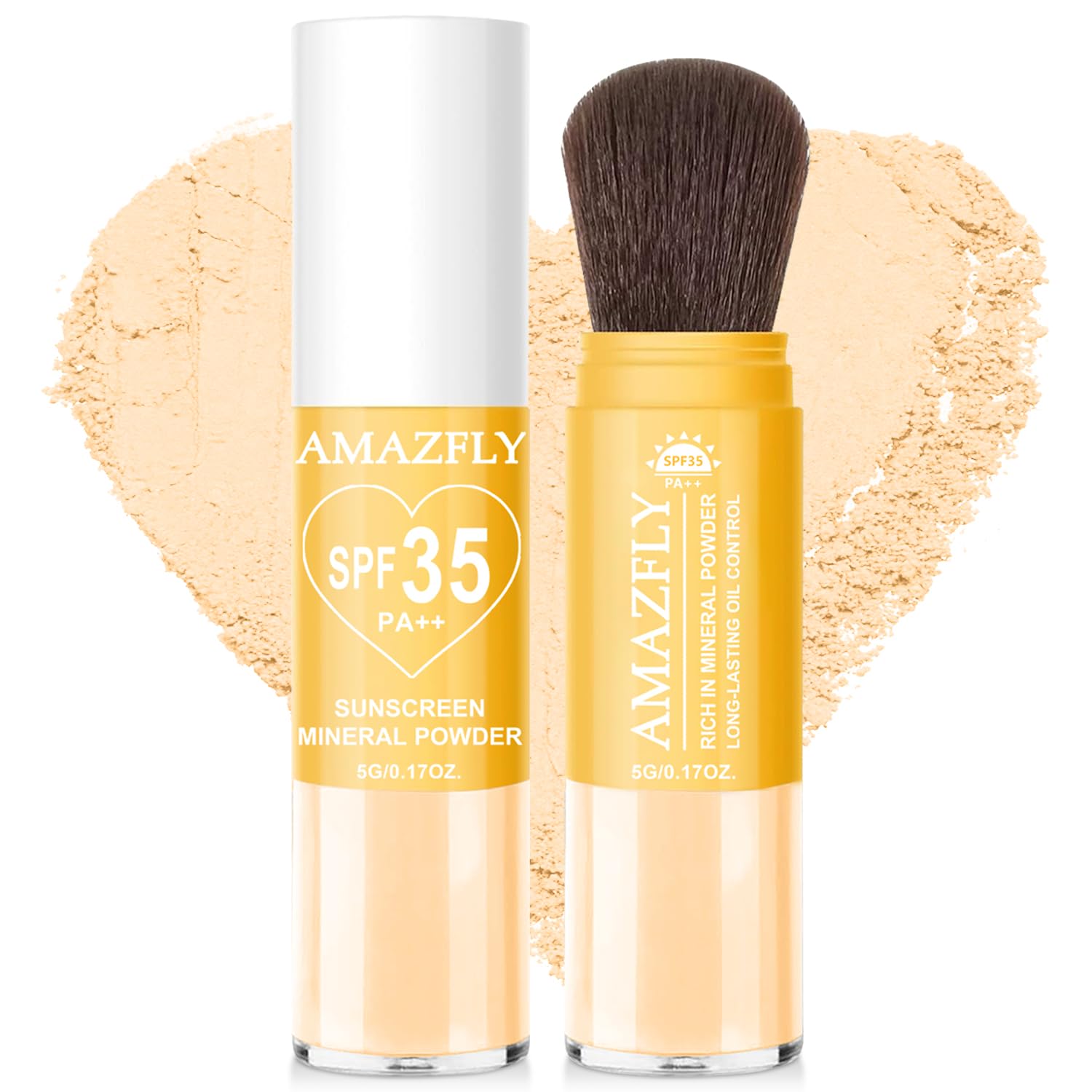 Scarman front packaging showing compact brush and powder, portable sun protection