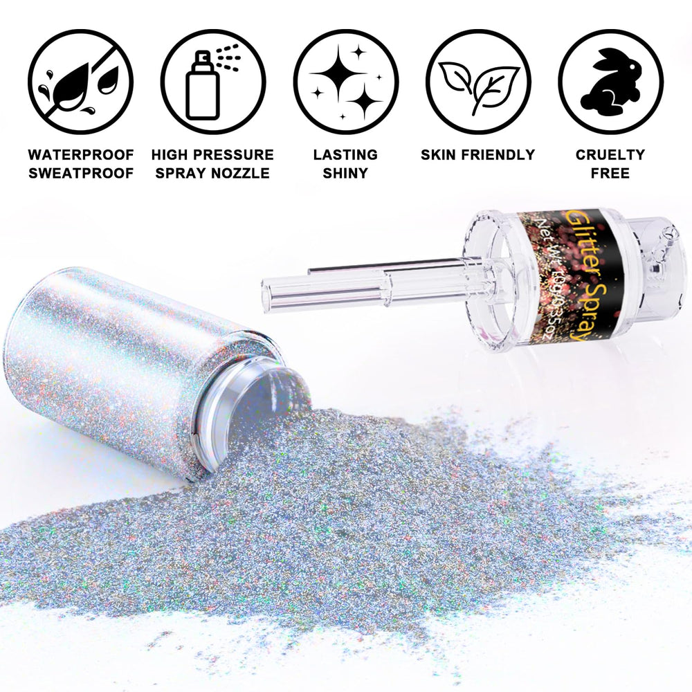 Macro view of Scarman ultra-fine holographic glitter texture for high-shine effect