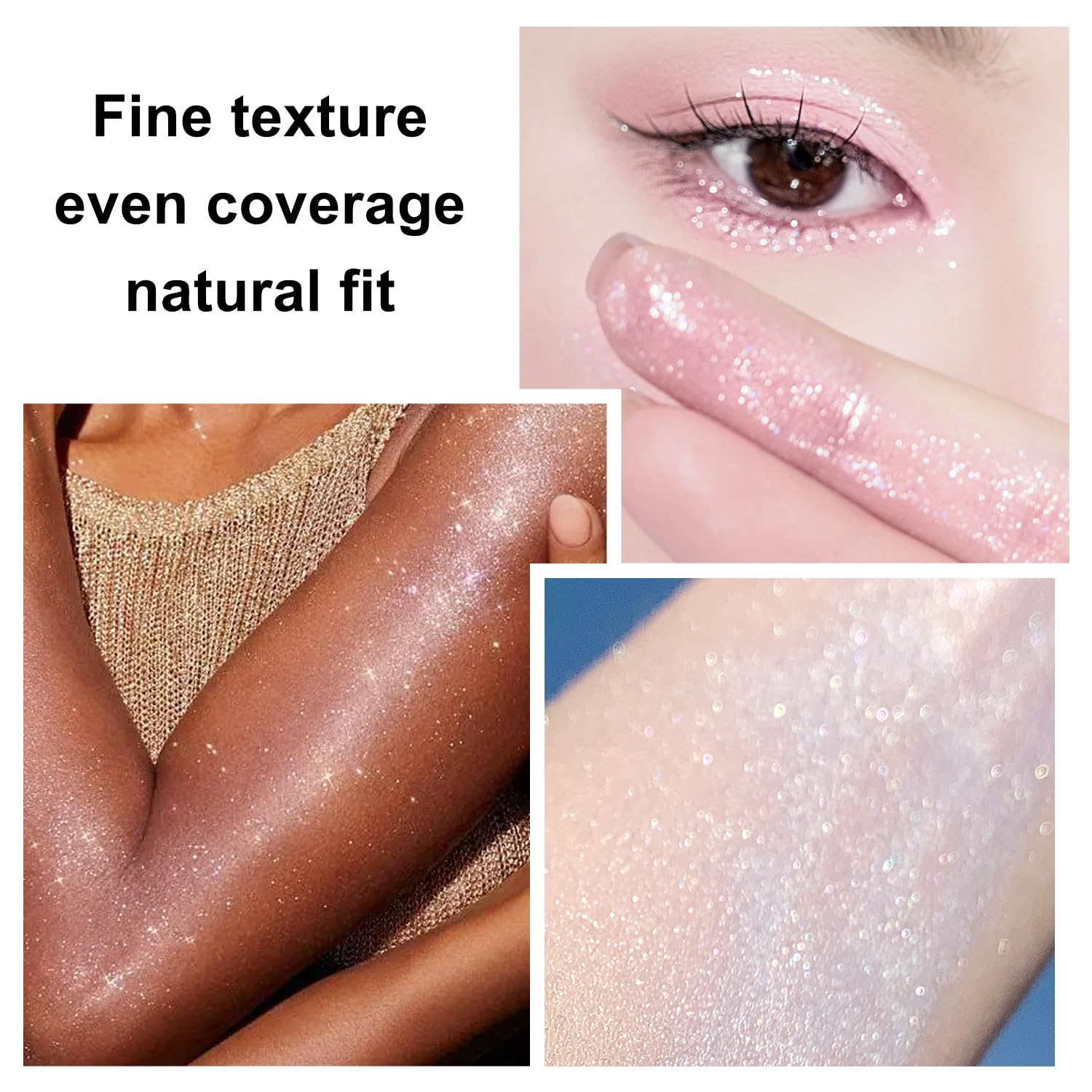 Close-up of Scarman ultra-fine glitter texture, smooth sparkle finish