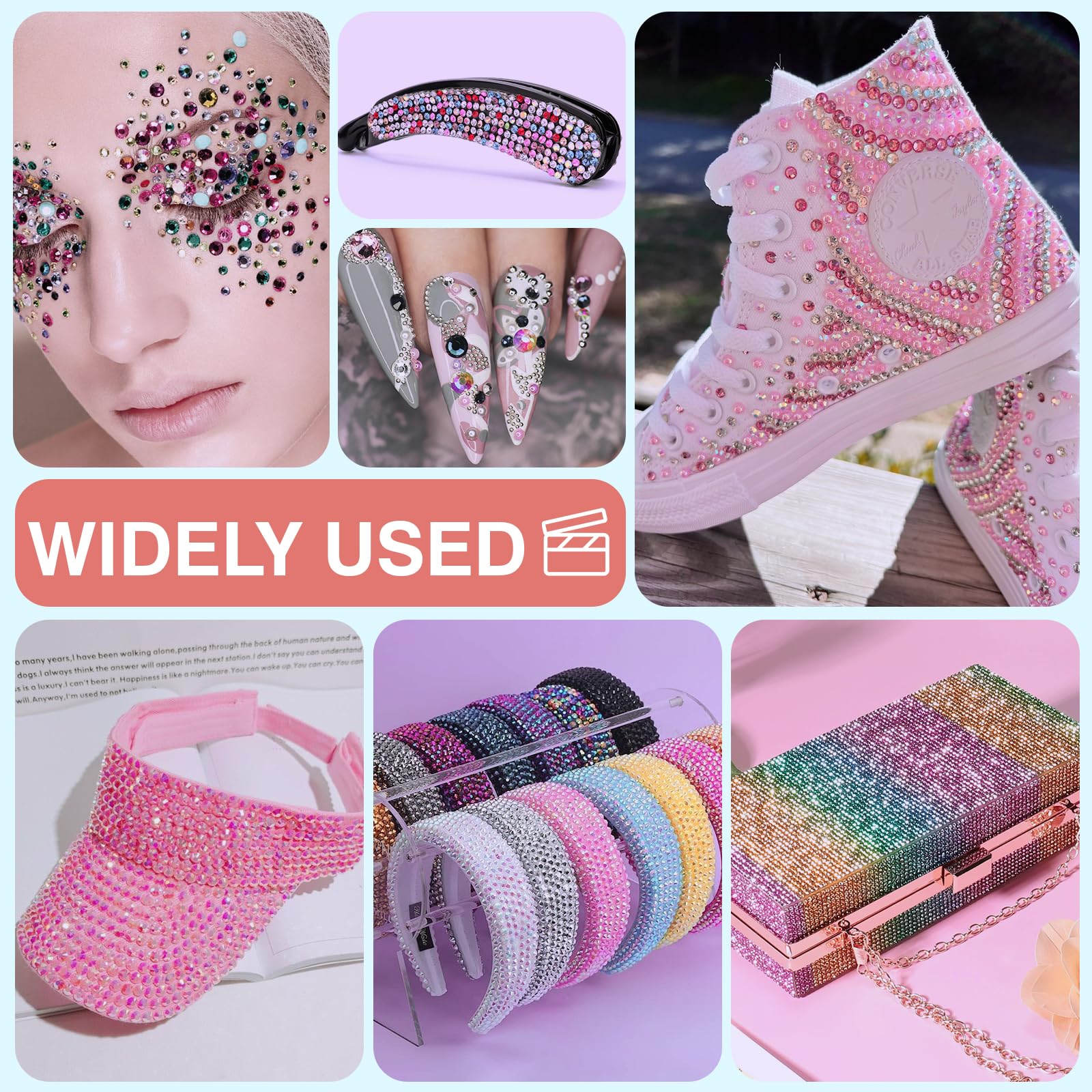 SCENIXE crafting setup with gems and tools for streamlined bedazzling workflow