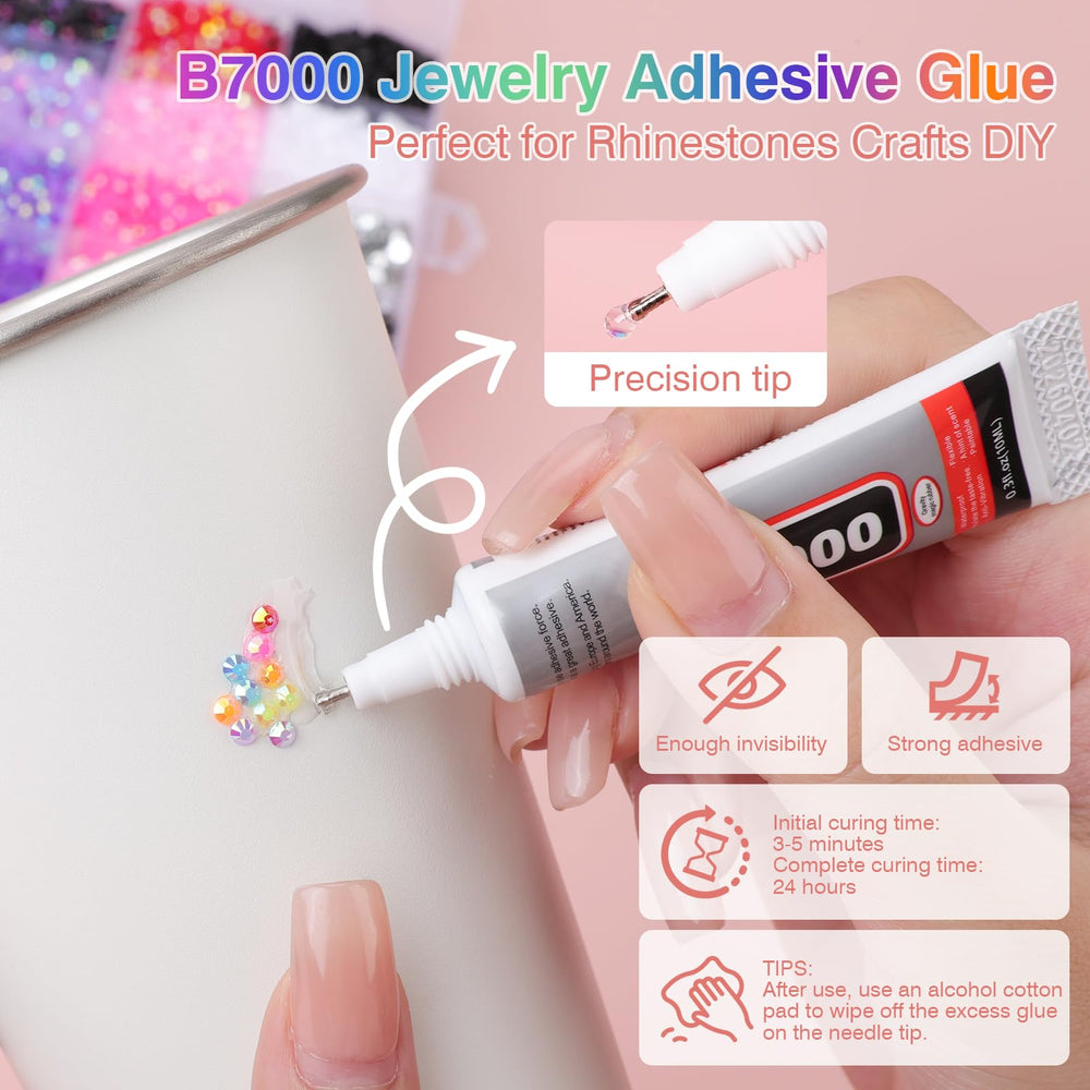 SCENIXE rhinestones applied on a nail illustrating precise detail and professional sparkle