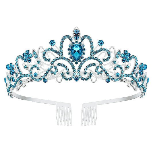 Schmoopy front view showing blue crystals and elegant crown silhouette, adds sparkle