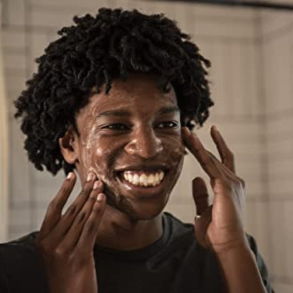 Scotch Porter gel texture on hand illustrating rich lather and gentle cleansing benefit