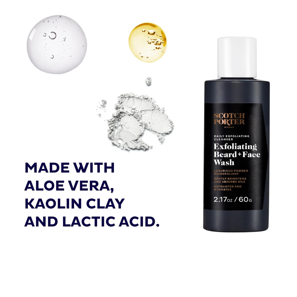 Scotch Porter powder texture in hand highlighting fine grains and easy mixing for gentle exfoliation