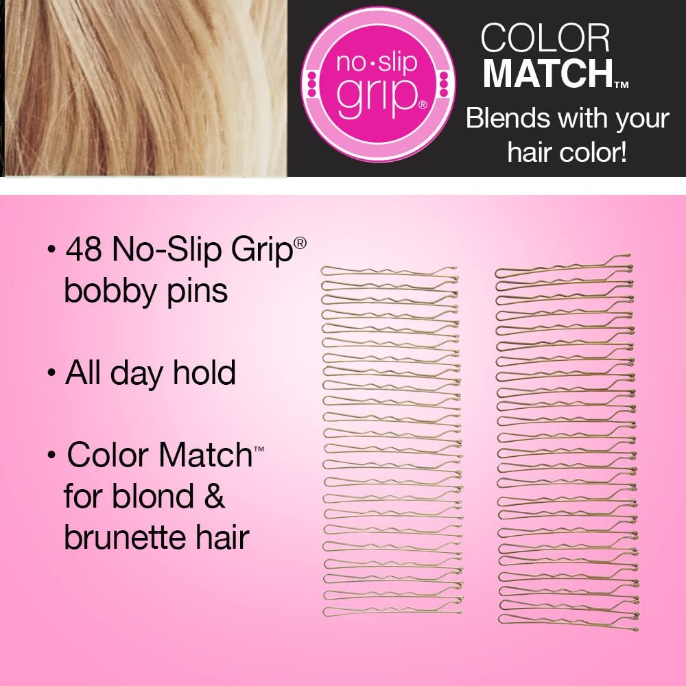 Scunci by Conair pins held in hand to show size and count, easy to carry