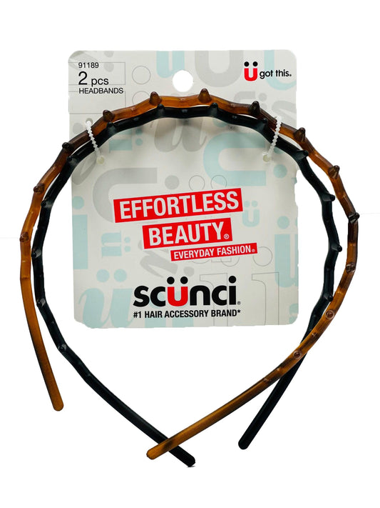 Scunci front packaging showing two headbands and product name for easy selection