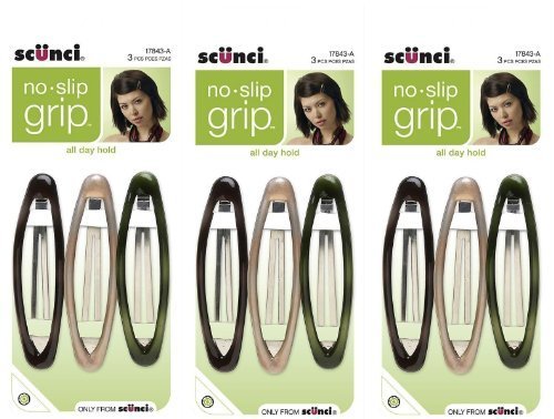Scunci oval snap clip front view showing secure no-slip hold