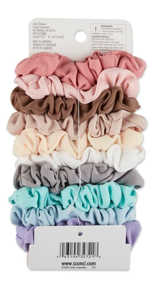 Scunci scrunchie fabric close-up highlighting soft texture and gentle hair protection