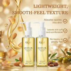 SDUQULK ERAE oil being massaged into tummy illustrating targeted nourishment benefit