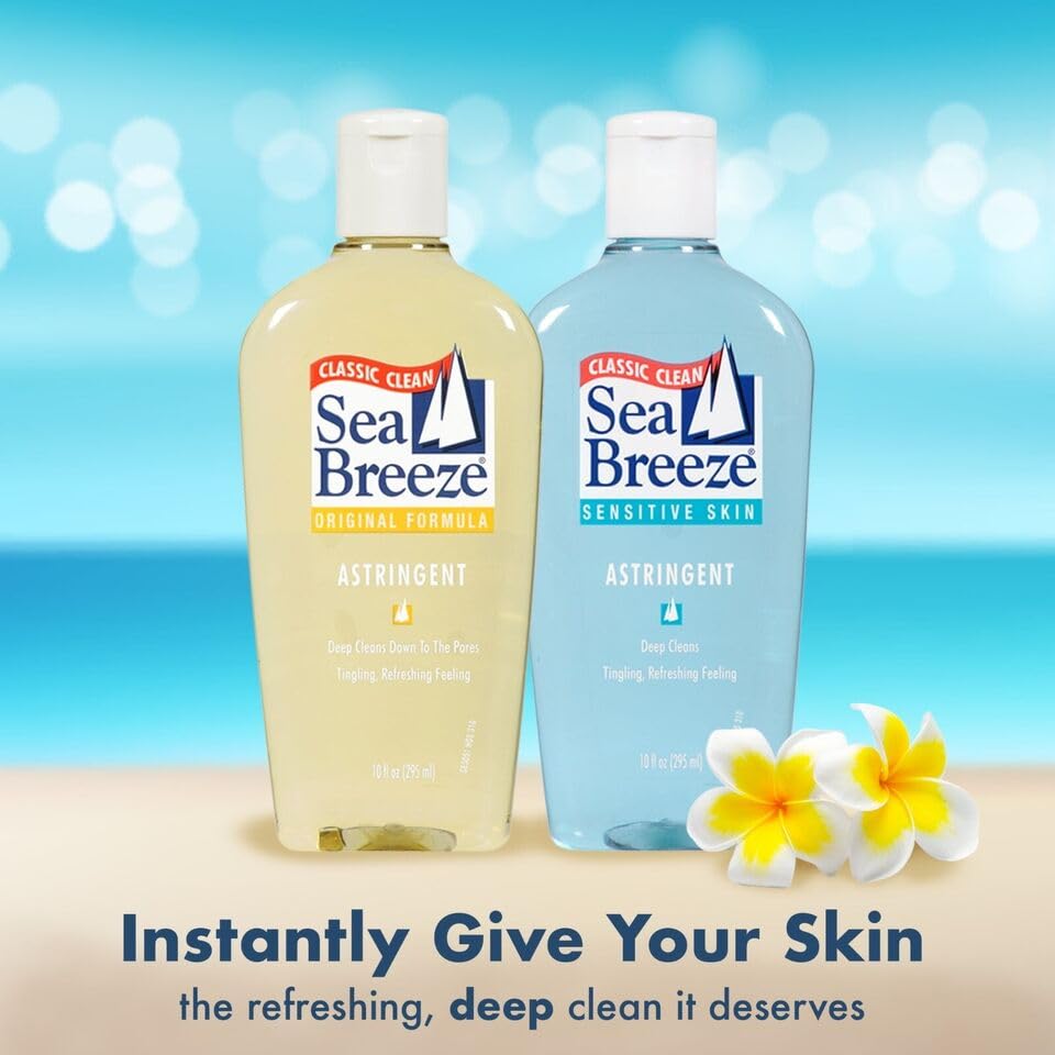Seabreeze being applied to a cotton pad demonstrating easy pore-cleansing benefit