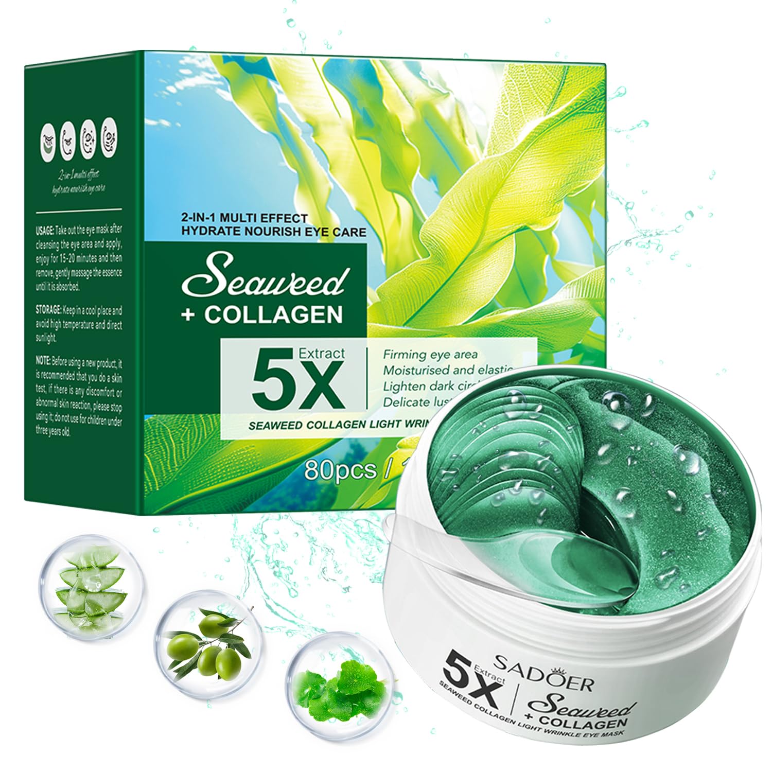SEACICO front packaging showing 80 patches and benefits