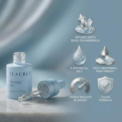 SEACRET placed on bathroom vanity lifestyle shot promoting daily routine use