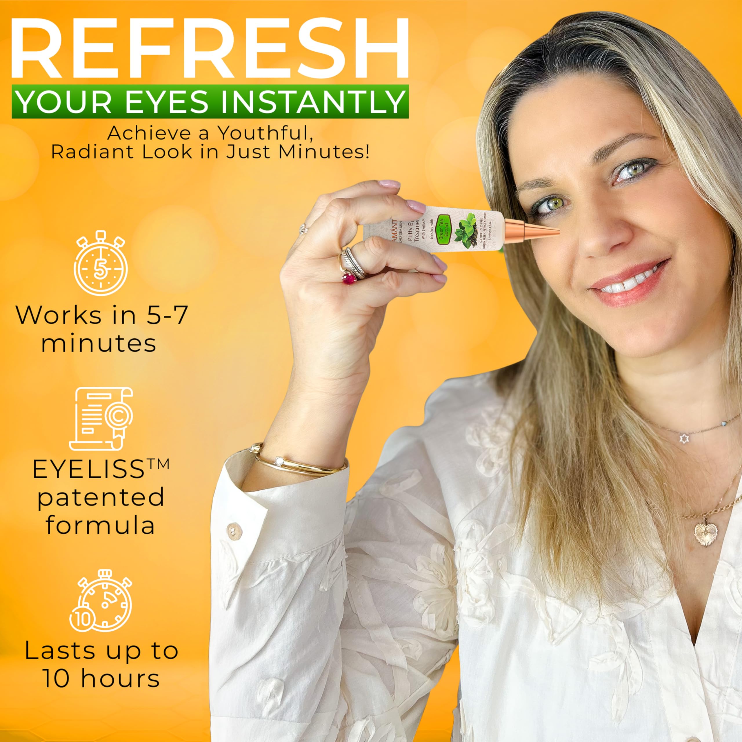 SEAMANTIKA ingredients label detail highlighting green tea and Dead Sea minerals benefits