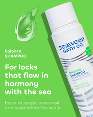 Seaweed Bath Co. pump and label close-up highlighting clean ingredient transparency